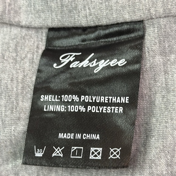 Fahsyee Light Grey Hooded Polyurethane Rain Coat Lined Waterproof Small - Picture 10 of 11